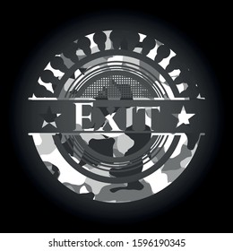 Exit on grey camouflage pattern
