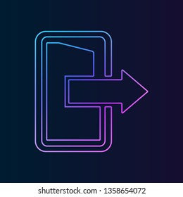 exit open door with arrow nolan icon. Simple thin line, outline vector of web, minimalistic icons for UI and UX, website or mobile application