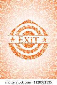 Exit orange mosaic emblem