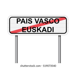 Exit of Pais Vasco - Euskadi, Spain road sign vector