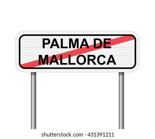 Exit of Palma de Malloca Spain road sign vector