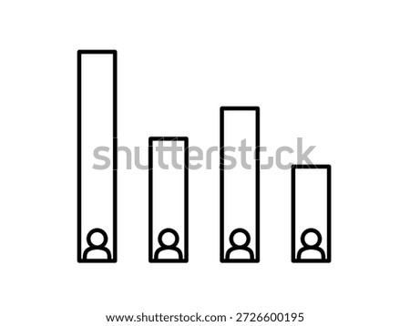 Exit polling line icon isolated on white background.