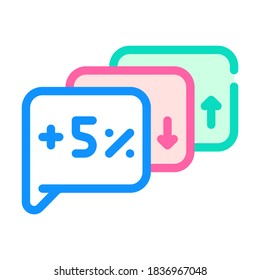 exit polls growing and falling color icon vector. exit polls growing and falling sign. isolated symbol illustration