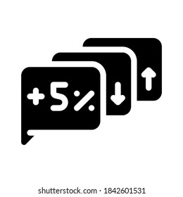 exit polls growing and falling glyph icon vector. exit polls growing and falling sign. isolated contour symbol black illustration