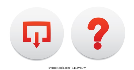 Exit and questions icons. Vector