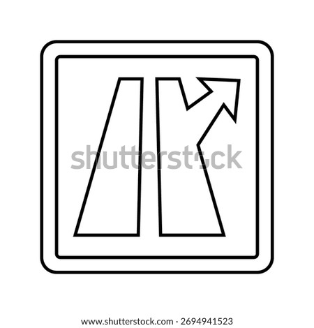 exit ramp highway road line icon vector. exit ramp highway road sign. isolated contour symbol black illustration