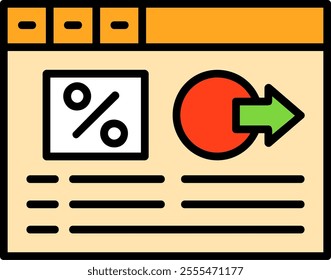 Exit rate Filled Style Icon Design