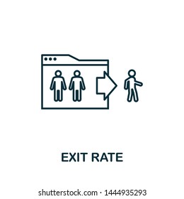 Exit Rate outline icon. Thin line concept element from content icons collection. Creative Exit Rate icon for mobile apps and web usage.