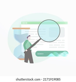 Ausstiegsrate, Zeit auf Seite oder Verweilzeit seo Konzept. Analyse der Suchmaschinenoptimierung