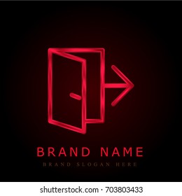 Exit red chromium metallic logo