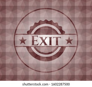 Exit red geometric badge. Seamless.