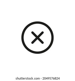 Exit or remove button icon with white background