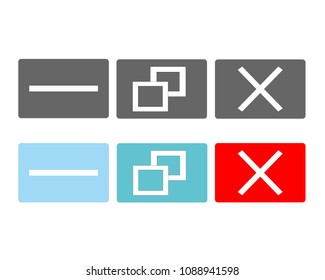 Exit, Resize, Minimize Illustration