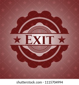 Exit retro style red emblem