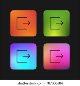 Exit right arrow four color gradient app icon design