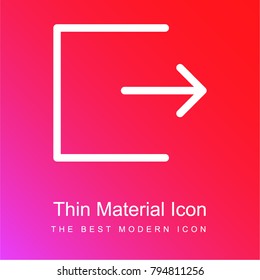 Exit right arrow red and pink gradient material white icon minimal design