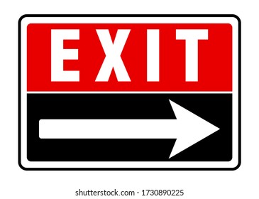 Exit (Right Arrow) Sign, Exit 