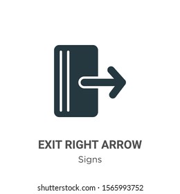 Exit right arrow vector icon on white background. Flat vector exit right arrow icon symbol sign from modern signs collection for mobile concept and web apps design.