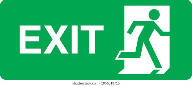 Exit right green and white sign board