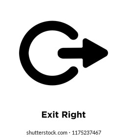 Exit Right icon vector isolated on white background, logo concept of Exit Right sign on transparent background, filled black symbol