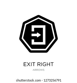 exit right icon vector on white background, exit right trendy filled icons from Arrows collection, exit right simple element illustration