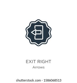 Exit right icon vector. Trendy flat exit right icon from arrows collection isolated on white background. Vector illustration can be used for web and mobile graphic design, logo, eps10