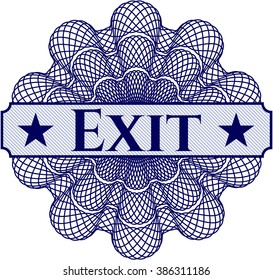 Exit rosette or money style emblem