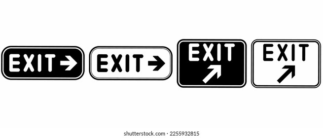 exit route sign set isolated on white background