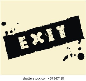 exit rubber stamp