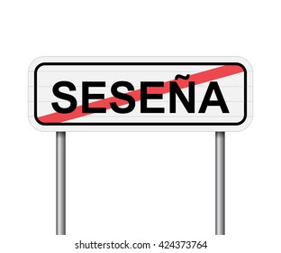 Exit of Sesena Spain road sign vector