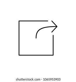 the exit sign of an arrow from a square icon. Element of simple icon for websites, web design, mobile app, info graphics. Thin line icon for website design and development on white background