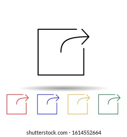 the exit sign of an arrow from a square multi color style icon. Simple thin line, outline vector of web icons for ui and ux, website or mobile application