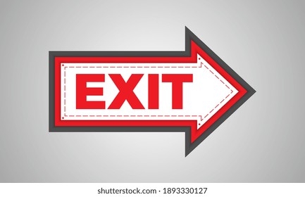 Exit sign banner template design