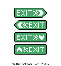 panneau de signalisation de sortie pixel art