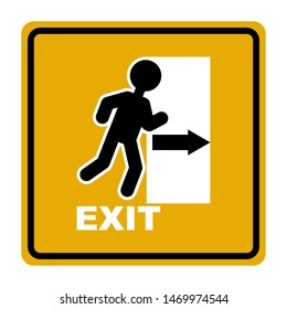 The exit sign of the building №3. Symbol, logo, icon, emblem. Vector illustration