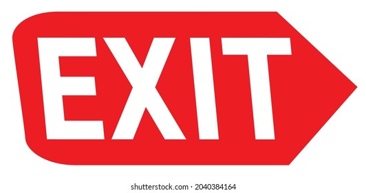 exit sign design with right arrows on red background. Vector illustration 