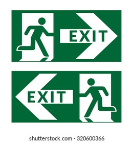 Exit Sign Emergency Fire Exit Door Stock Vector (Royalty Free) 320600366