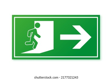 Exit sign. Emergency fire exit sign. Vector illustration.