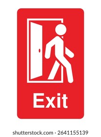 Exit Sign – Emergency Exit Indicator, Building Safety Symbol, Wayfinding Navigation, Fire Escape Route Guide