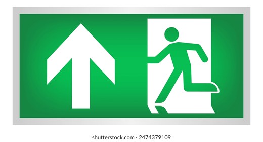 Exit Sign. Fire Exit Sign. Emergency Fire Exit Sign. Vector Illustration Isolated on White Background. 