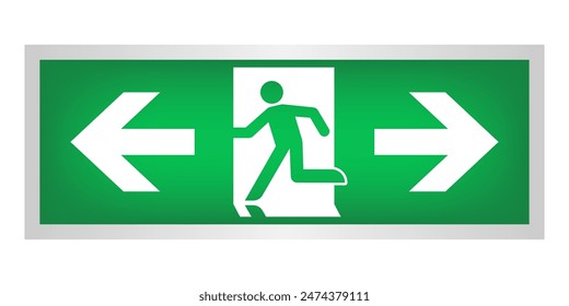 Exit Sign. Fire Exit Sign. Emergency Fire Exit Sign. Vector Illustration Isolated on White Background. 