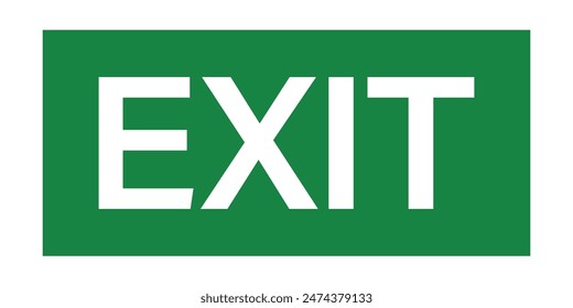Exit Sign. Fire Exit Sign. Emergency Fire Exit Sign. Vector Illustration Isolated on White Background. 
