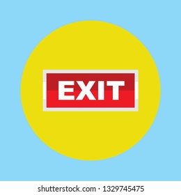 EXIT Sign, flat design, app button - Vector