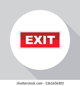 exit Sign, flat design, emergency sign 