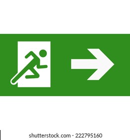 Exit Sign green emergency