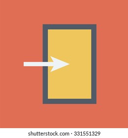 Exit sign icon. Emergency exit icon.