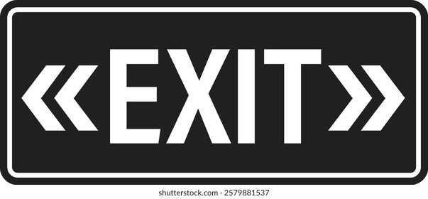 Exit sign icon. Emergency exit symbol on isolated transparent background. Safe condition symbol. Public information label Vector illustration. Editable stroke.