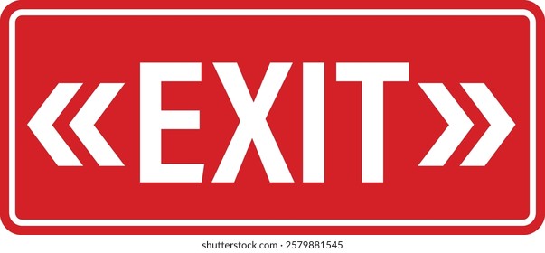 Exit sign icon. Emergency exit symbol on isolated transparent background. Safe condition symbol. Public information label Vector illustration. Editable stroke.