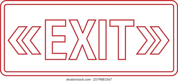 Exit sign icon. Emergency exit symbol on isolated transparent background. Safe condition symbol. Public information label Vector illustration. Editable stroke.