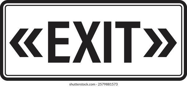 Exit sign icon. Emergency exit symbol on isolated transparent background. Safe condition symbol. Public information label Vector illustration. Editable stroke.